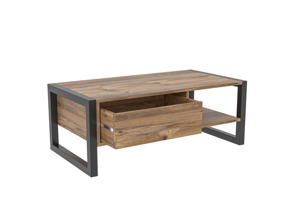 Tavolino in legno "Haldizen" - 105 x 55 x 40 cm - Marrone