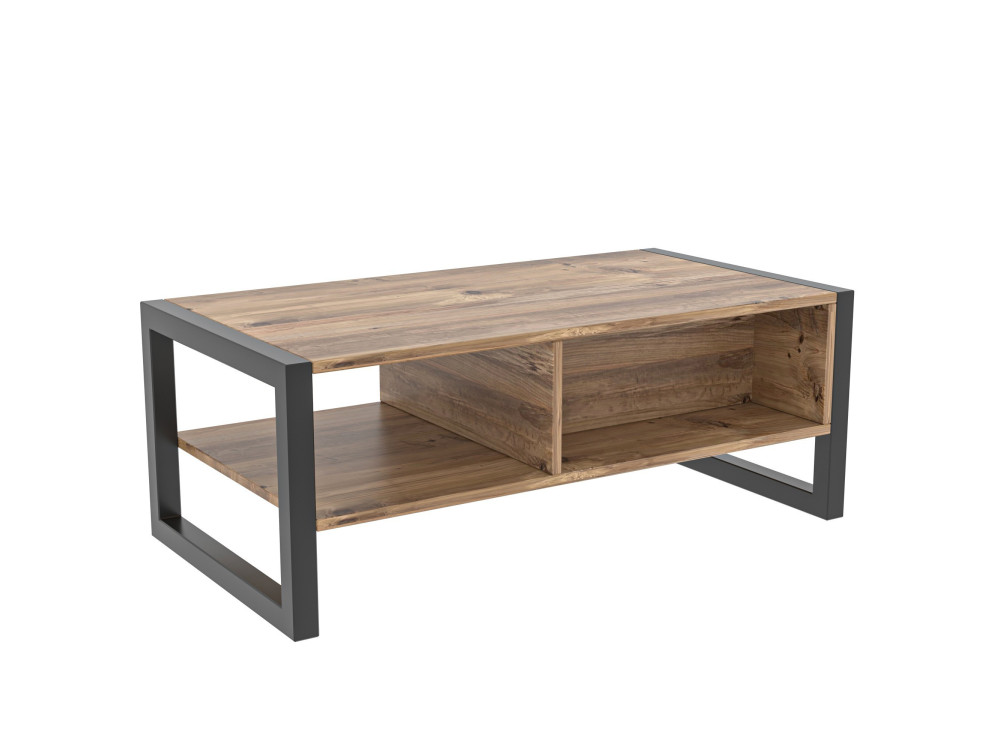 Tavolino in legno "Haldizen" - 105 x 55 x 40 cm - Marrone