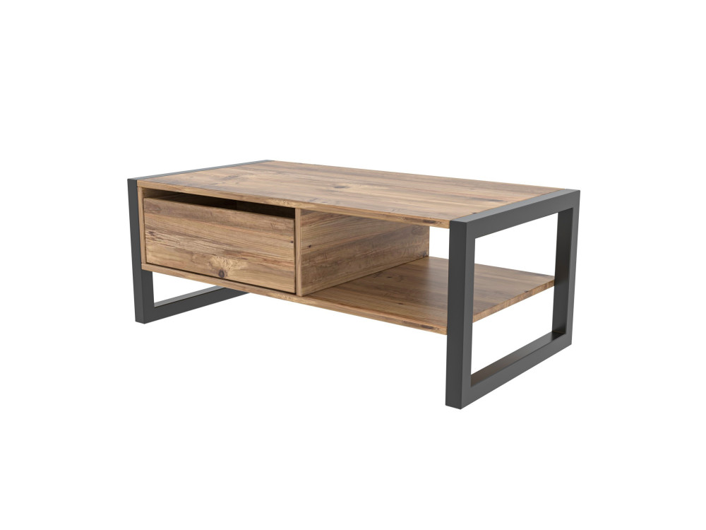 Tavolino in legno "Haldizen" - 105 x 55 x 40 cm - Marrone