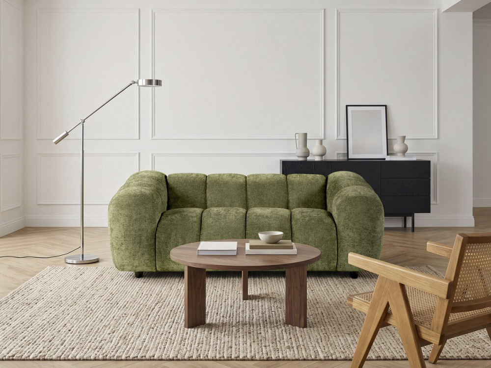 Divano lineare in stile "bubble" in tessuto "Courcelles" - 2 posti - Verde