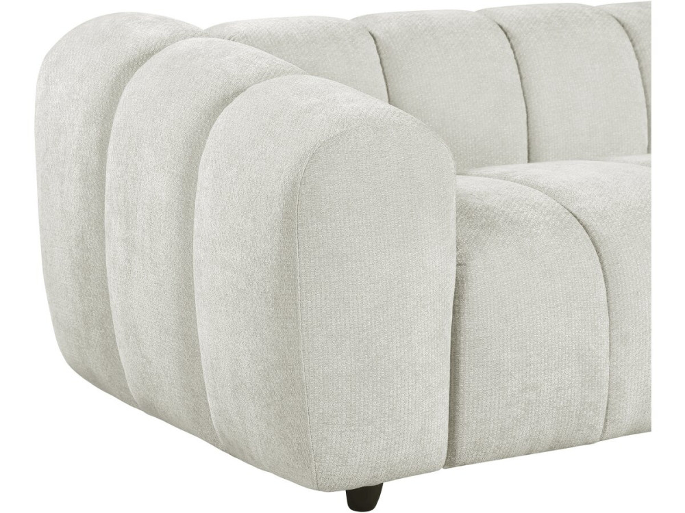 Divano lineare in stile "bubble" in tessuto "Courcelles" - 3 posti - Beige