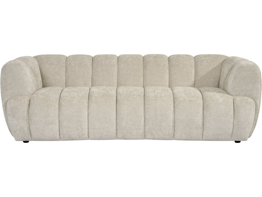 Divano a una poltrona in stile "bubble" in tessuto "Malakoff" - 3 posti - Beige