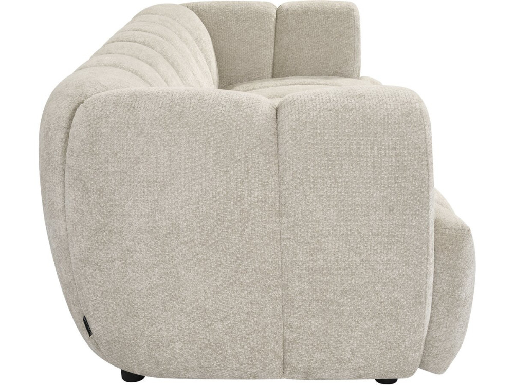 Divano a una poltrona in stile "bubble" in tessuto "Malakoff" - 3 posti - Beige
