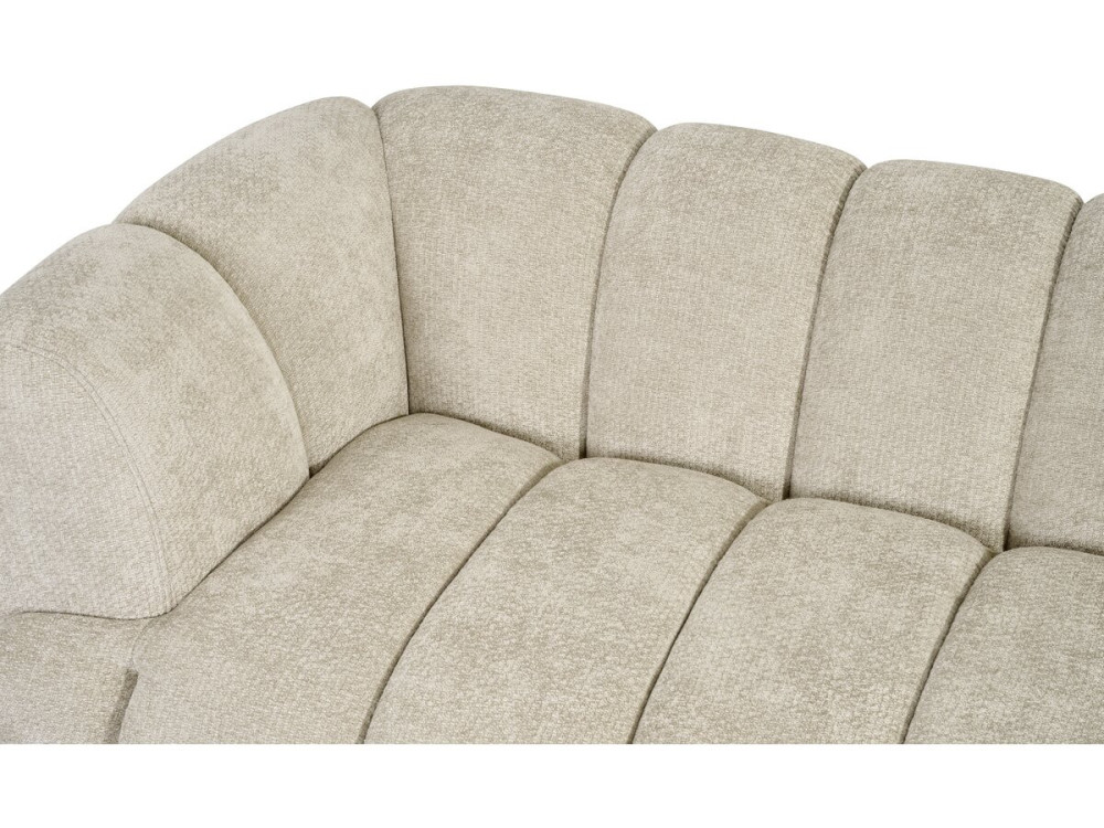 Divano a una poltrona in stile "bubble" in tessuto "Malakoff" - 3 posti - Beige