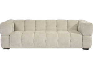 Divano lineare in stile "bubble" in tessuto "Spontini" - 3 posti - Beige