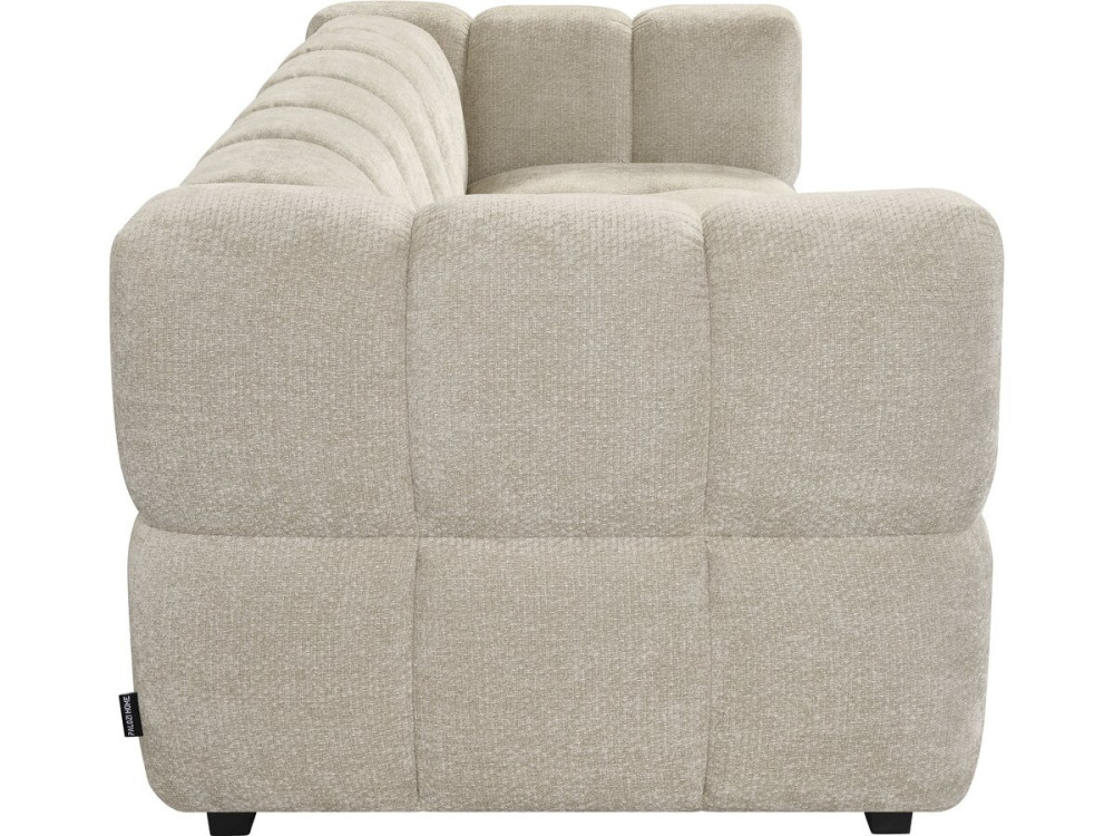 Divano lineare in stile "bubble" in tessuto "Spontini" - 3 posti - Beige