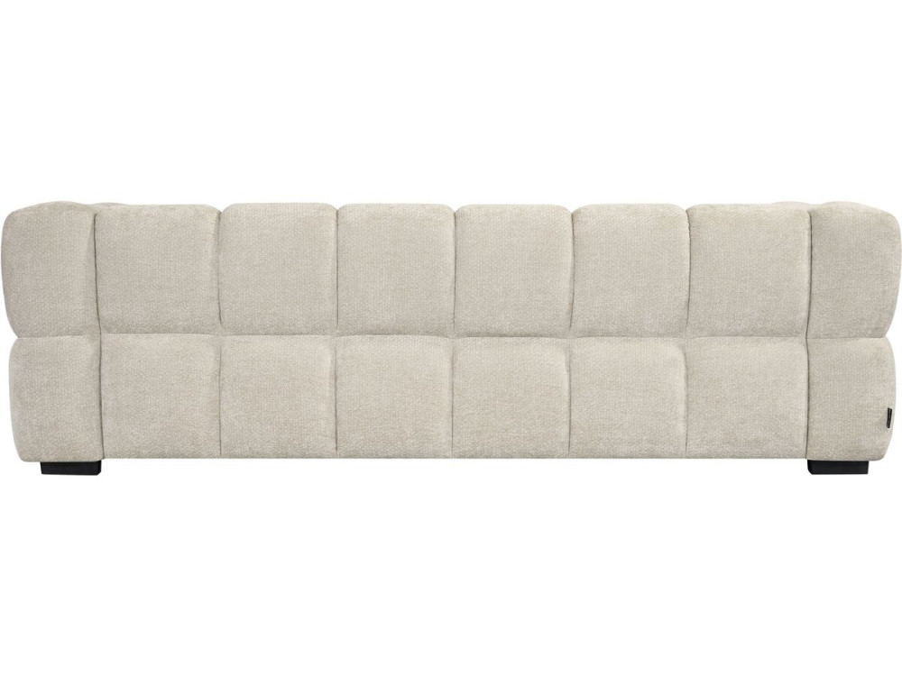 Divano lineare in stile "bubble" in tessuto "Spontini" - 3 posti - Beige