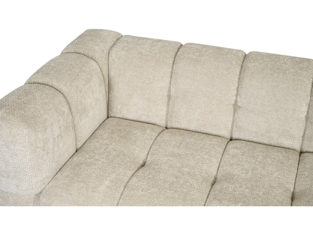 Divano lineare in stile "bubble" in tessuto "Spontini" - 3 posti - Beige