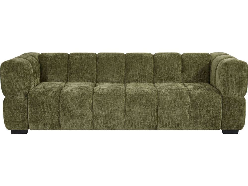 Divano lineare in stile "bubble" in tessuto "Spontini" - 3 posti - Verde