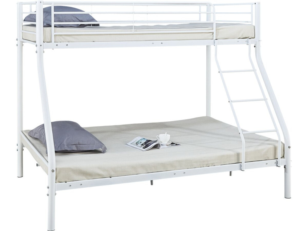 Letto a castello "LEO" - Bianco - Metallo