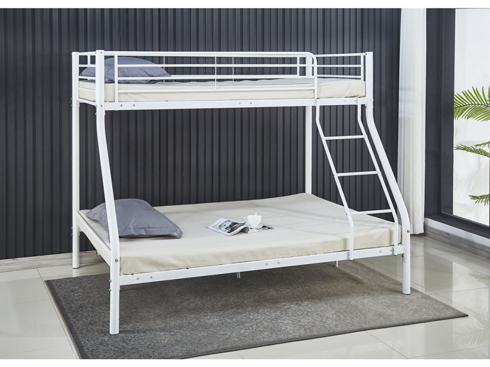Letto a castello "LEO" - Bianco - Metallo