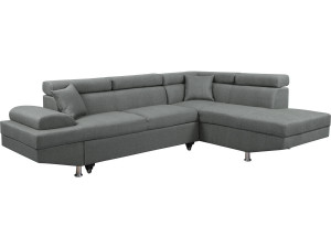 Divano ad angolo "Sophia luxe" - 265 x 190.5 x 80/91 cm - Grigio - Angolo destro