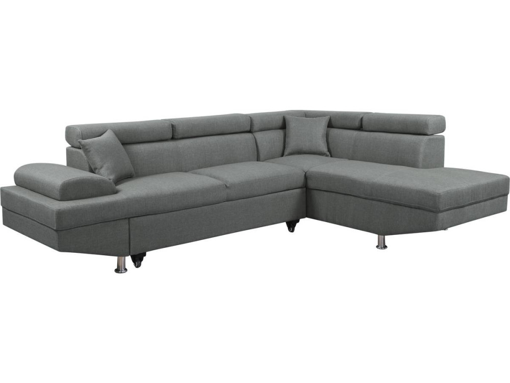Divano ad angolo "Sophia luxe" - 265 x 190.5 x 80/91 cm - Grigio - Angolo destro