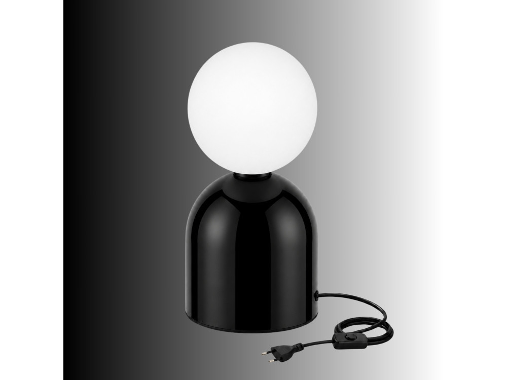 Lampada da tavolo in metallo "Pupa" - 14 x 14 x 25 cm - Nera