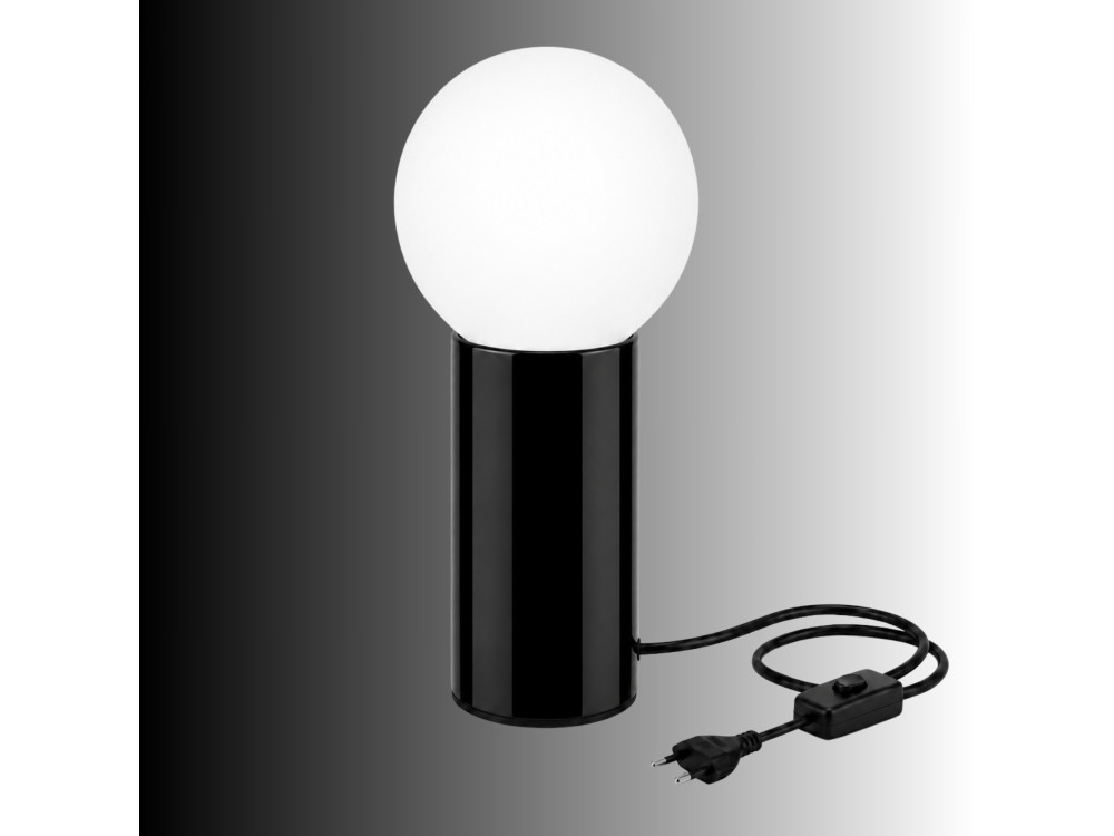 Lampada da tavolo in metallo "Polo" - 15 x 15 x 35 cm - Nera