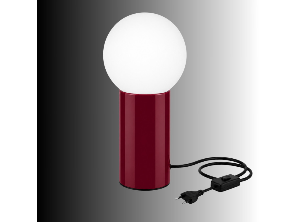 Lampada da tavolo in metallo "Polo" - 15 x 15 x 35 cm - Rossa