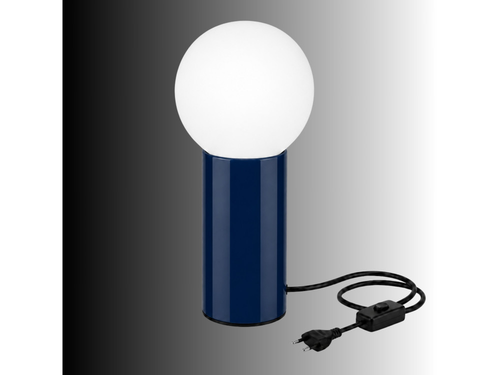 Lampada da tavolo in metallo "Polo" - 15 x 15 x 35 cm - Blu