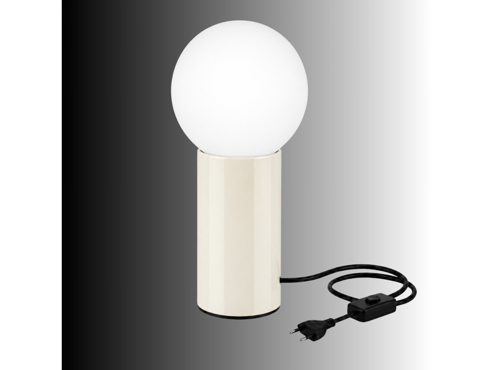 Lampada da tavolo in metallo "Polo" - 15 x 15 x 35 cm - Beige