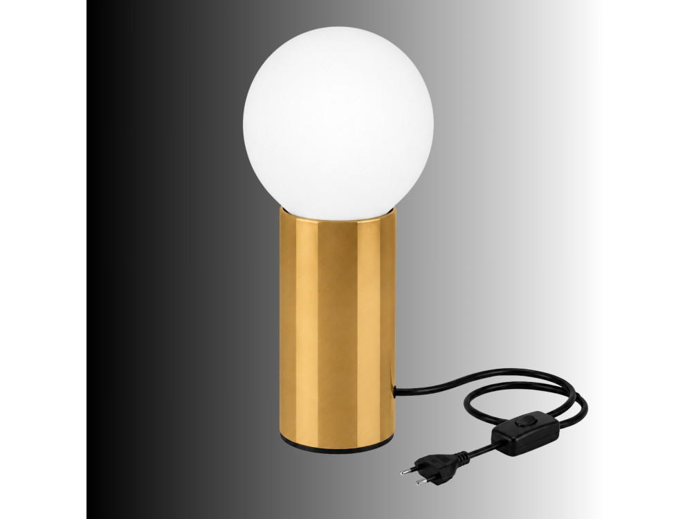 Lampada da tavolo in metallo "Polo" - 15 x 15 x 35 cm - Giallo