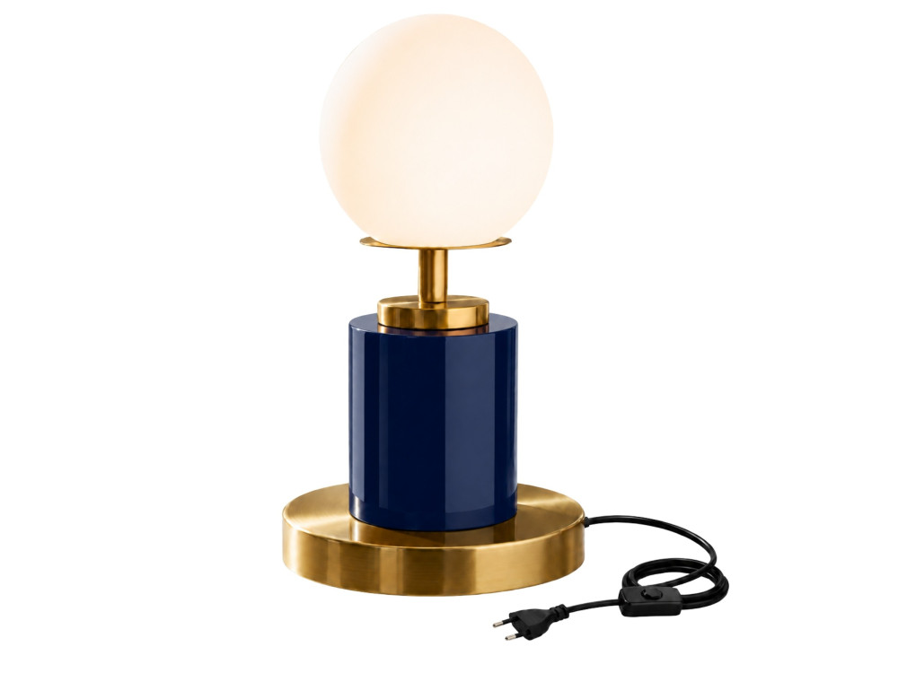 Lampada da tavolo in metallo "Moira" - 17 x 17 x 34 cm - Blu