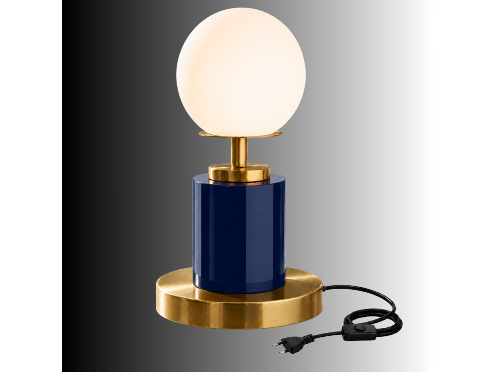 Lampada da tavolo in metallo "Moira" - 17 x 17 x 34 cm - Blu