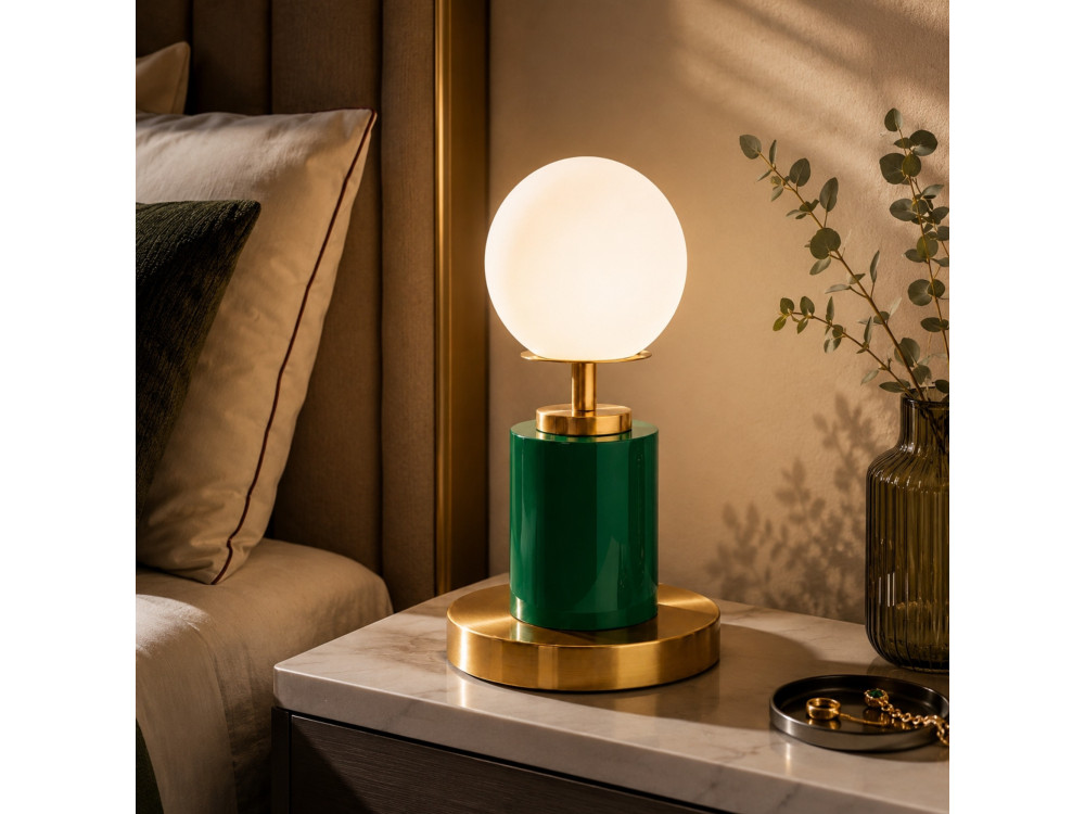 Lampada da tavolo in metallo "Moira" - 17 x 17 x 34 cm - Verde
