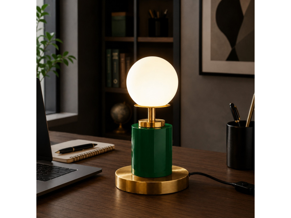 Lampada da tavolo in metallo "Moira" - 17 x 17 x 34 cm - Verde