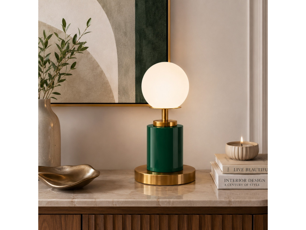 Lampada da tavolo in metallo "Moira" - 17 x 17 x 34 cm - Verde