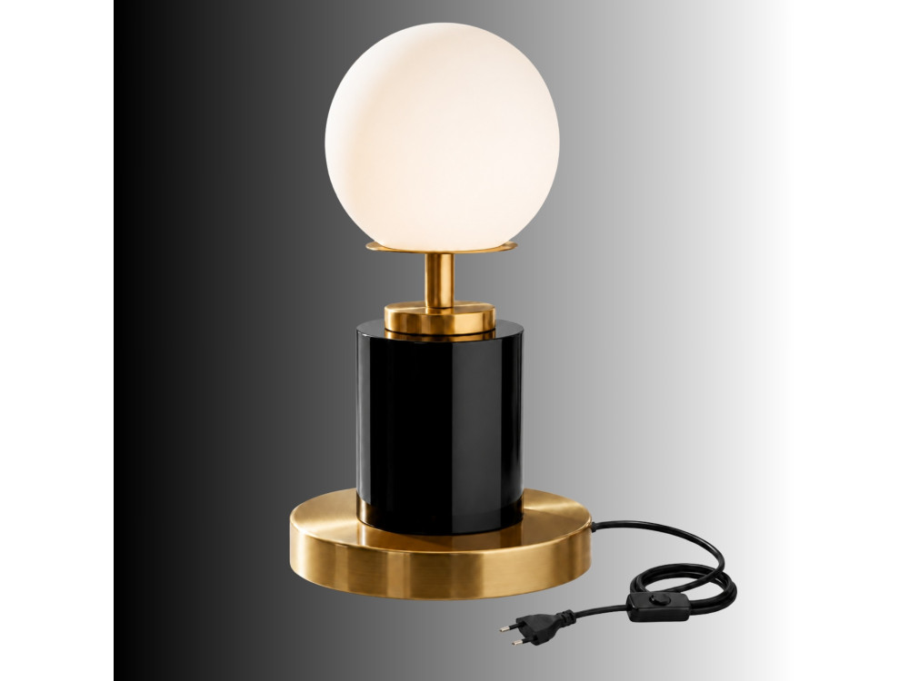 Lampada da tavolo in metallo "Moira" - 17 x 17 x 34 cm - Nera