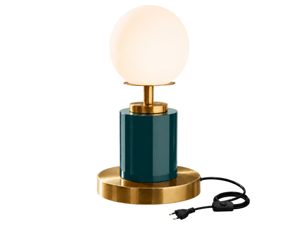 Lampada da tavolo in metallo “Moira” - 17 x 17 x 34 cm - Verde scuro