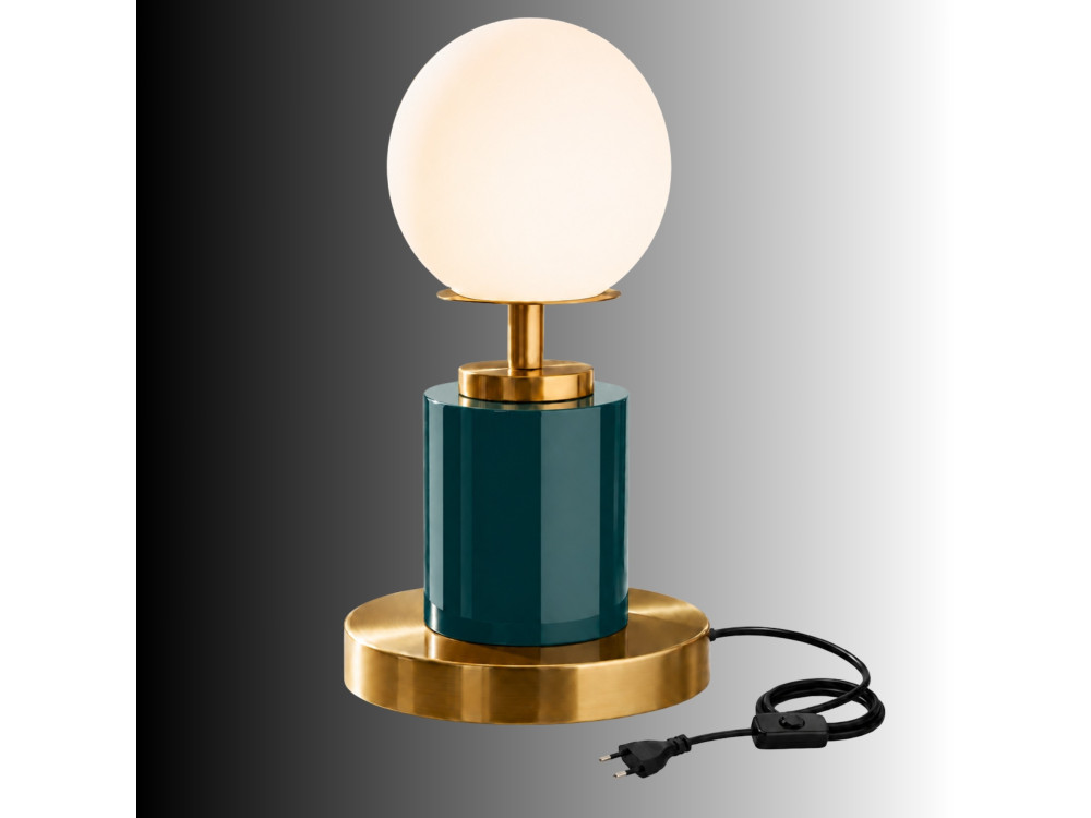 Lampada da tavolo in metallo “Moira” - 17 x 17 x 34 cm - Verde scuro