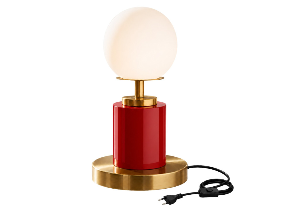 Lampada da tavolo in metallo "Moira" - 17 x 17 x 34 cm - Rossa