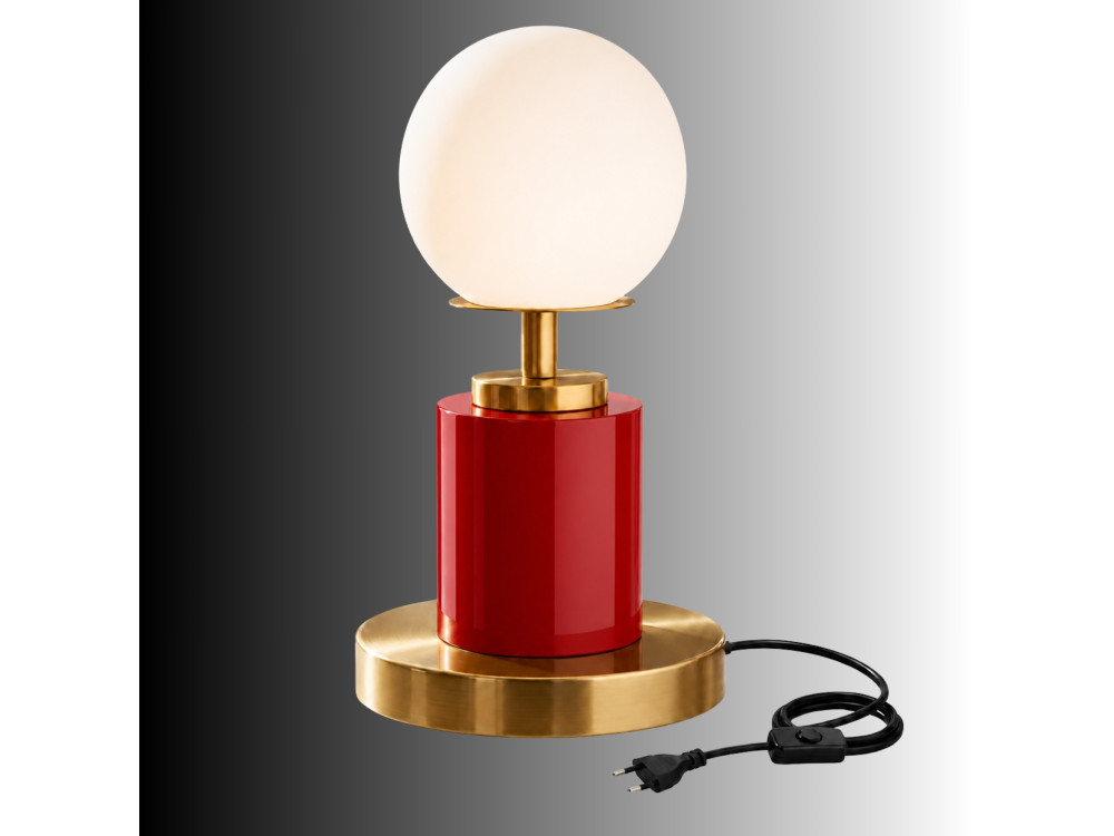Lampada da tavolo in metallo "Moira" - 17 x 17 x 34 cm - Rossa