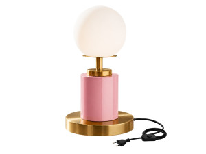 Lampada da tavolo in metallo "Moira" - 17 x 17 x 34 cm - Rosa