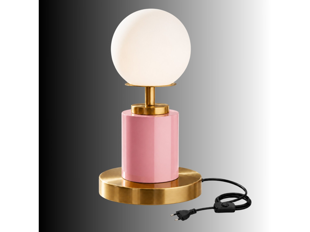 Lampada da tavolo in metallo "Moira" - 17 x 17 x 34 cm - Rosa