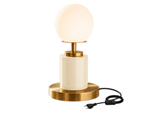 Lampada da tavolo in metallo "Moira" - 17 x 17 x 34 cm - Beige