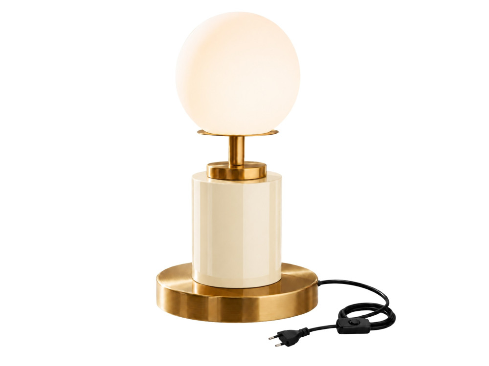 Lampada da tavolo in metallo "Moira" - 17 x 17 x 34 cm - Beige