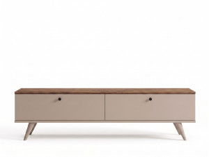Mobile TV in legno "Paris" - 160 x 25 x 40 cm - Noce / Cachemire