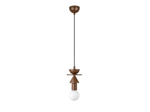 Lampada a sospensione in legno "Rotas" - 13 x 13 x 118 cm - Marrone