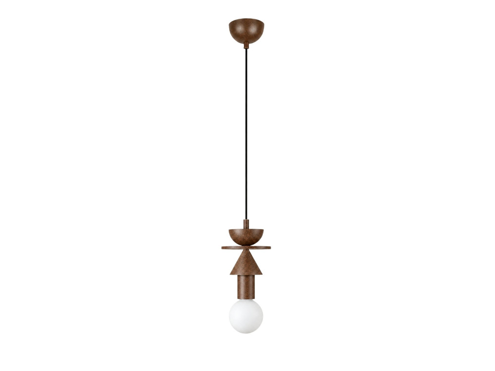 Lampada a sospensione in legno "Rotas" - 13 x 13 x 118 cm - Marrone