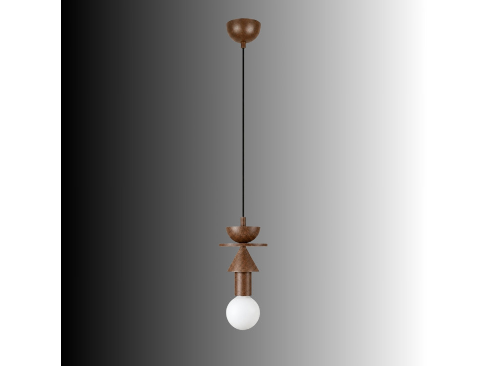 Lampada a sospensione in legno "Rotas" - 13 x 13 x 118 cm - Marrone