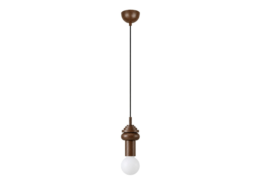 Lampada a sospensione in legno "Rotas" - 10 x 10 x 113 cm - Marrone