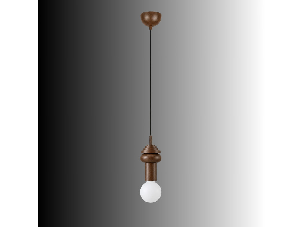 Lampada a sospensione in legno "Rotas" - 10 x 10 x 113 cm - Marrone