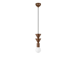 Lampada a sospensione in legno "Rotas" - 10 x 10 x 115 cm - Marrone