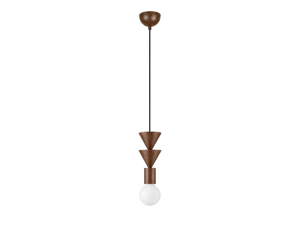 Lampada a sospensione in legno "Rotas" - 10 x 10 x 115 cm - Marrone