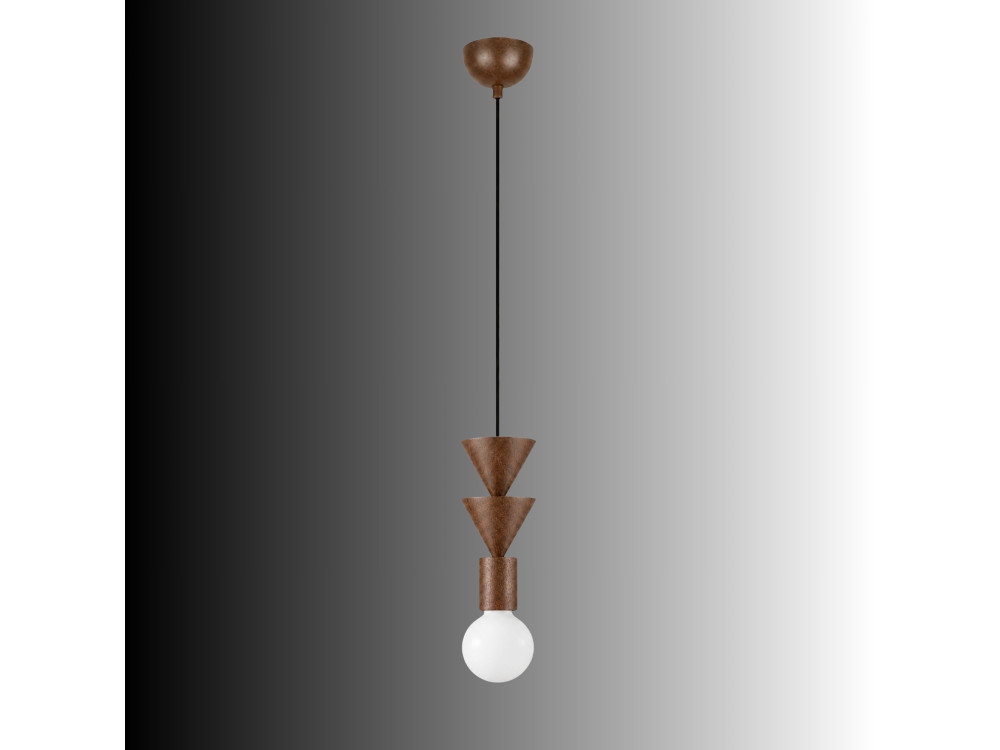 Lampada a sospensione in legno "Rotas" - 10 x 10 x 115 cm - Marrone