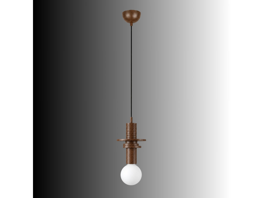Lampada a sospensione in legno "Rotas" - 13 x 13 x 113 cm - Marrone