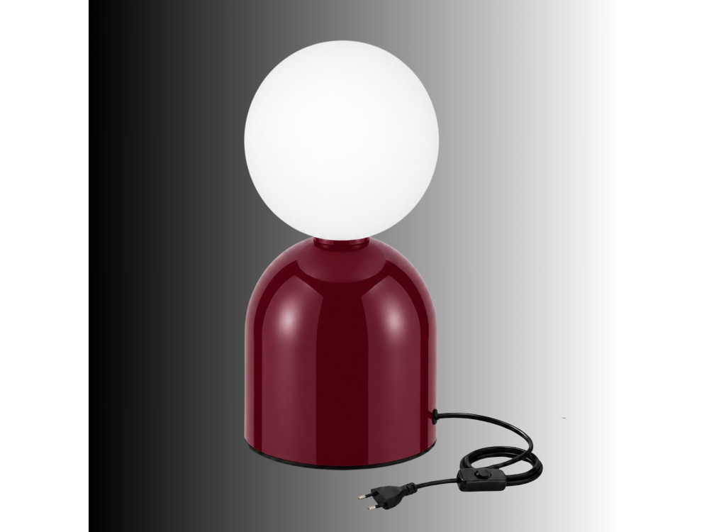 Lampada da tavolo in metallo "Pupa" - 14 x 14 x 25 cm - Rossa