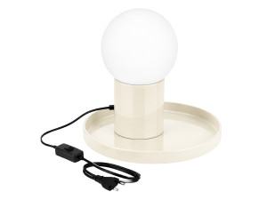 Lampada da tavolo in metallo "Tray" - 20 x 20 x 17 cm - Beige