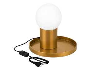 Lampada da tavolo in metallo "Tray" - 20 x 20 x 17 cm - Giallo